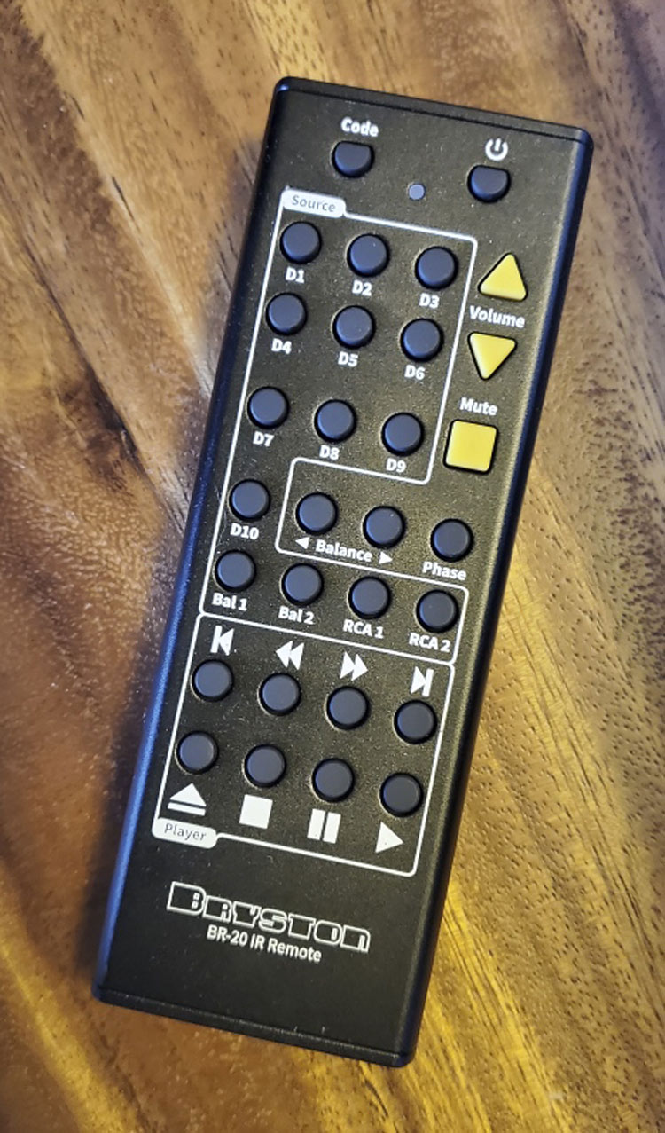 Bryston BR-20 Stereo Preamplifier Remote