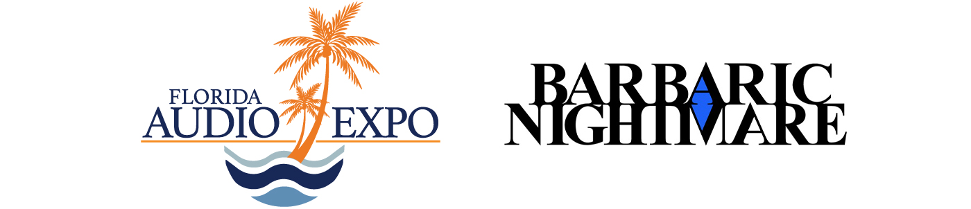 Florida Audio Expo logo and Barbaric Nightmare logo