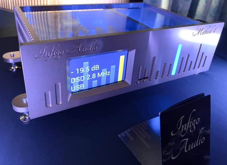 Infigo Audio center view of setup display at Florida Audio Expo 2022