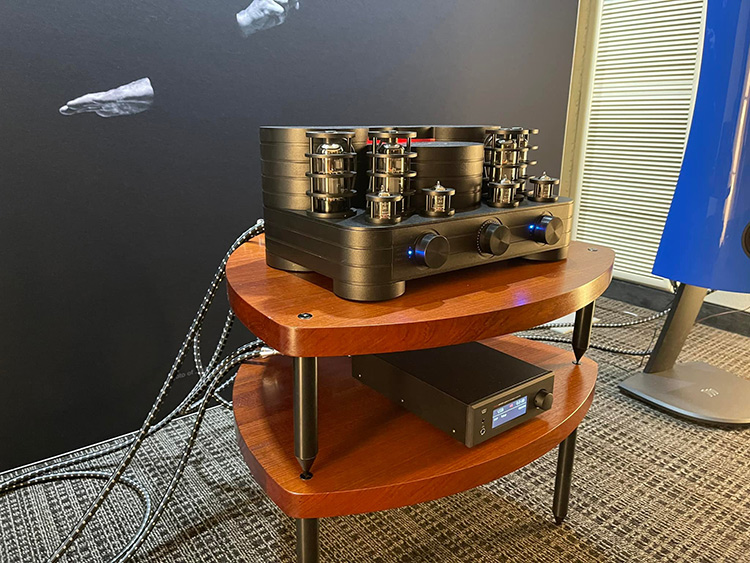 Products stacked on top of each other from Muraudio of Canada at Florida Audio Expo 2022