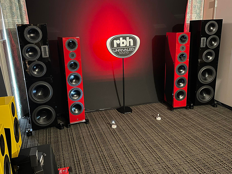 Loudspeakers on display by RBH Sound at Florida Audio Expo 2022