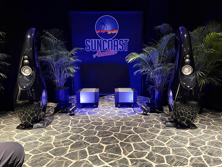 Suncoast Audio presenting room perspective at Florida Audio Expo 2022