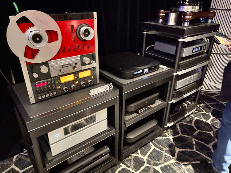Zoomed in image of a product within Suncoast Audio room at Florida Audio Expo 2022