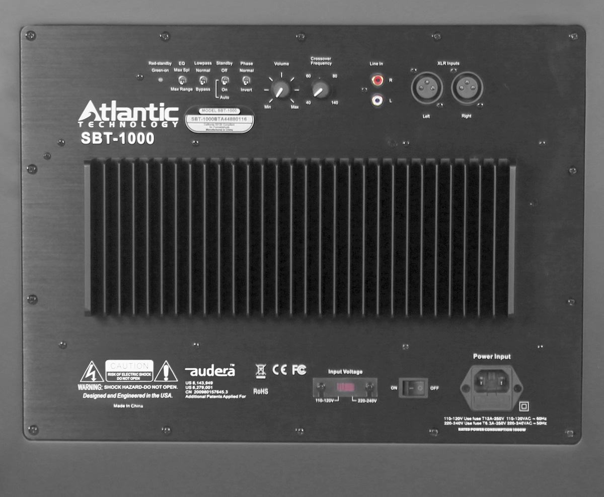 Atlantic Technology SBT1000 Subwoofer Back Panel