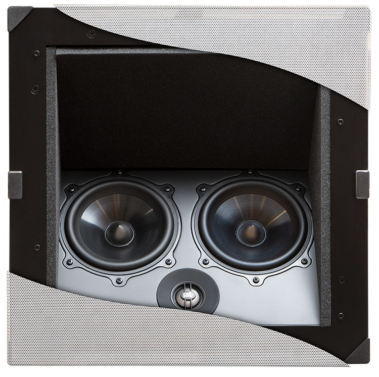 PSB Speakers C-LCR In-Wall Speaker Front view with cutaway grille