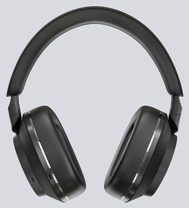 Bowers and Wilkins Px7 S2 Active Noise Cancelling Wireless Headphone Black Finish Front View