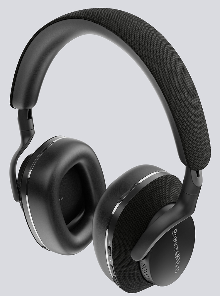 Bowers and Wilkins Px7 S2 Active Noise Cancelling Wireless Headphone Black Finish Side View