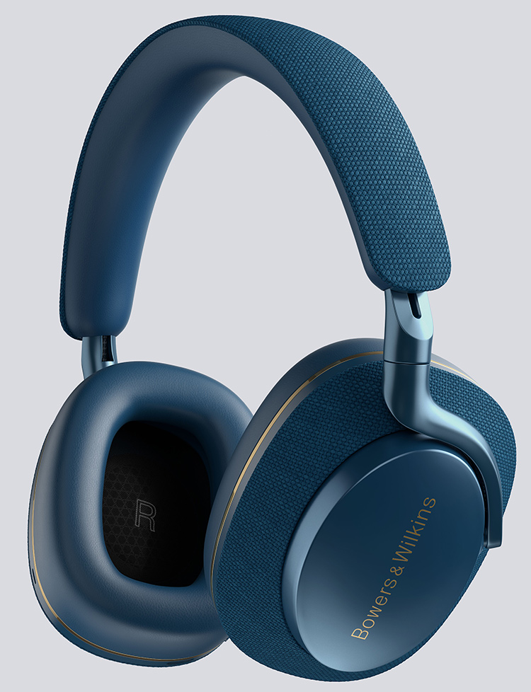 Bowers and Wilkins Px7 S2 Active Noise Cancelling Wireless Headphone Blue Finish Angle View
