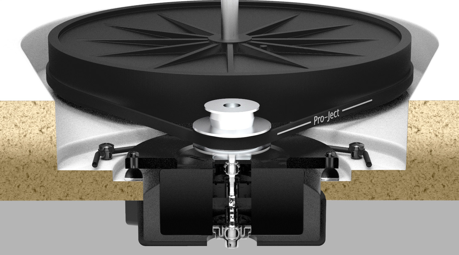Pro-Ject X1 B Balanced Output High-End Turntable Motor Chassis Interior View