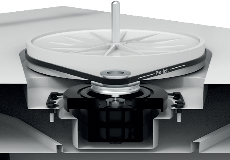 Pro-Ject X2 B Balanced Output High-End Turntable Motor Chassis Interior View