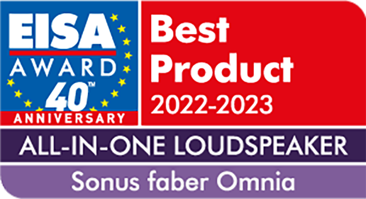 Expert Imaging and Sound Association (EISA) 2022-2023 Best Product Award Badge (All-In-One Loudspeaker) for Sonus faber Omnia