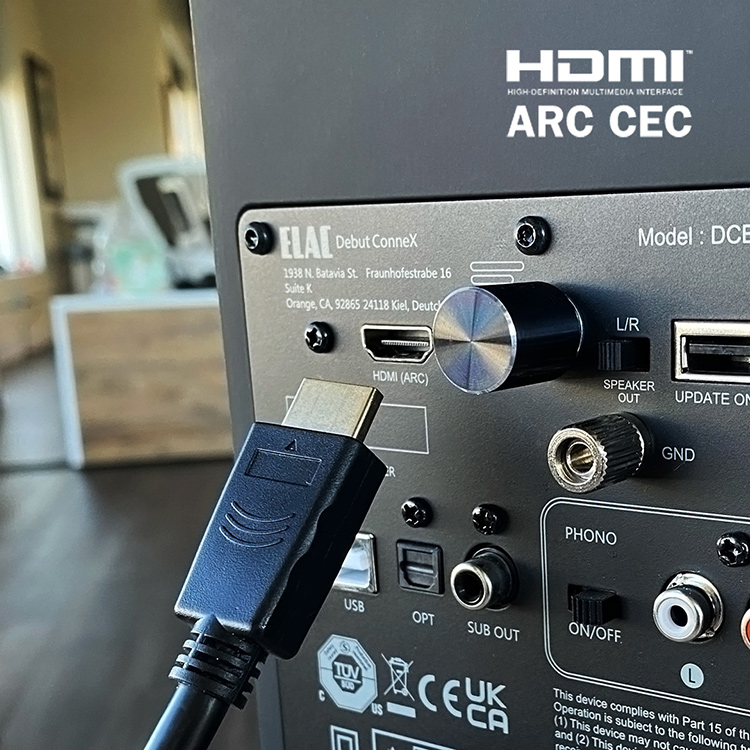 ELAC ConneX Powered Bookshelf Speaker HDMI ARC Support View