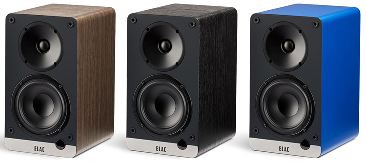 ELAC ConneX Powered Bookshelf Speakers Multiple Finish Options - Walnut, Black Ash, and Royal Blue