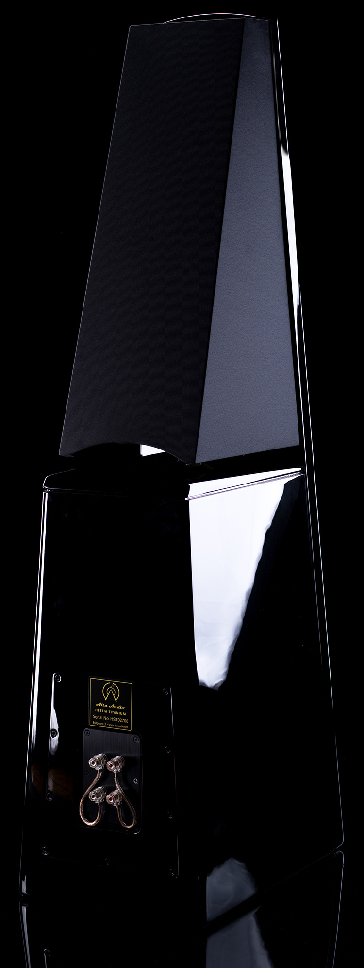 Alta Audio Titanium Hestia II Floorstanding Tower Speaker Piano Black Finish Rear View
