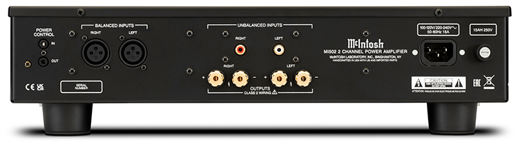 McIntosh MI502 2-Channel Digital Amplifier Back View
