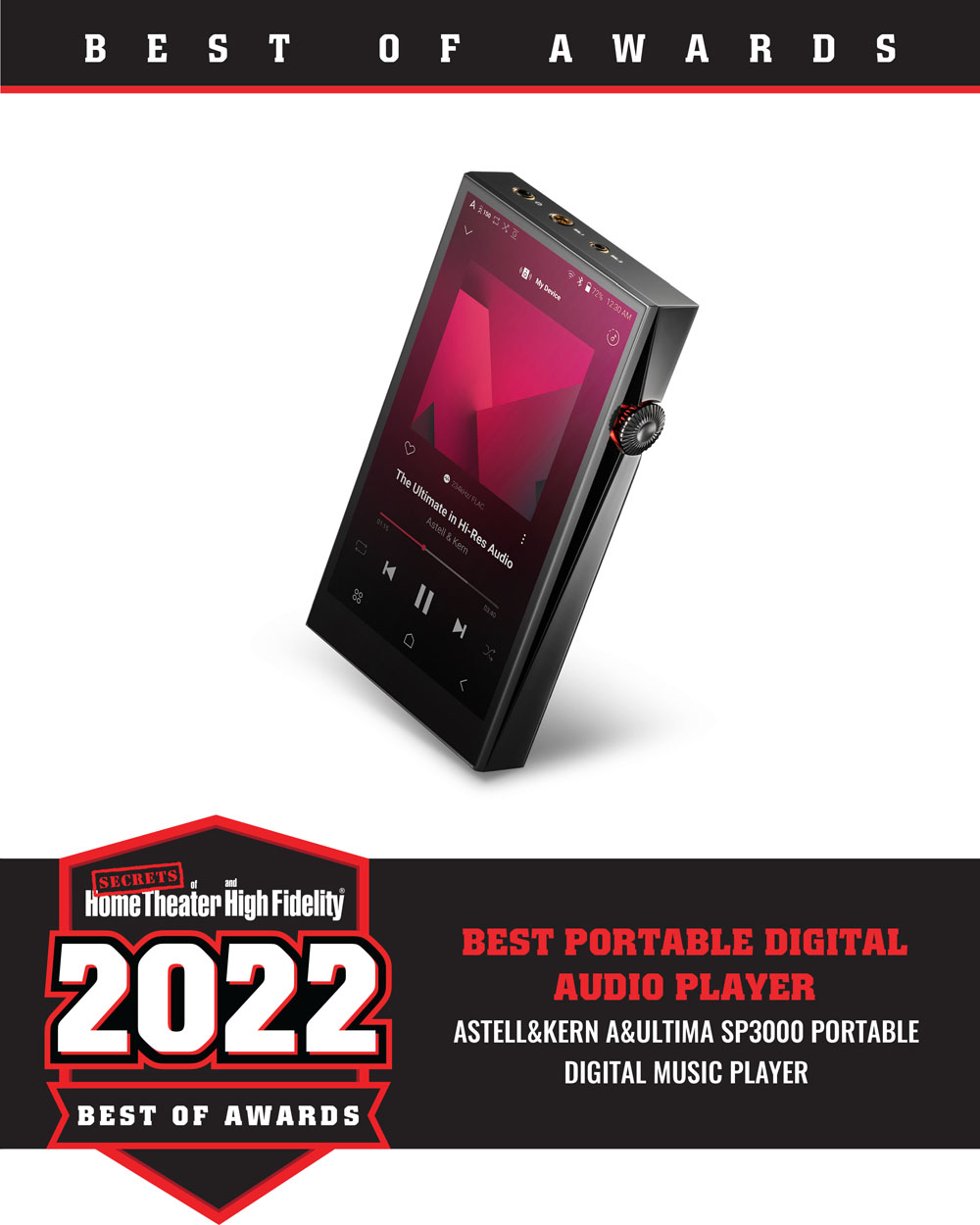 Astell&Kern A&ultima SP3000 Portable Digital Music Player Best of 2022 Award