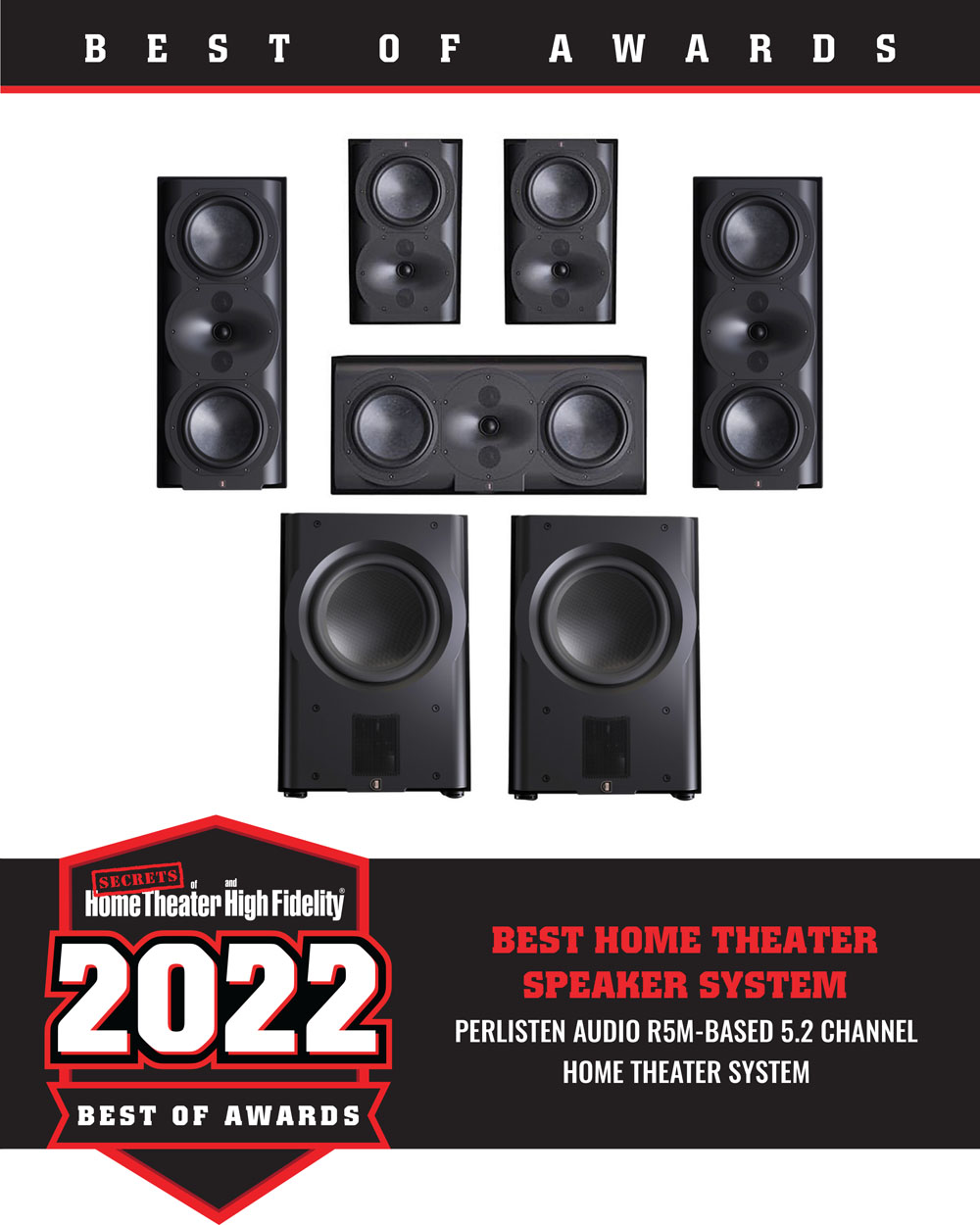 Perlisten Audio R5m-based 5.2 Channel Home Theater System Best of 2022 Award