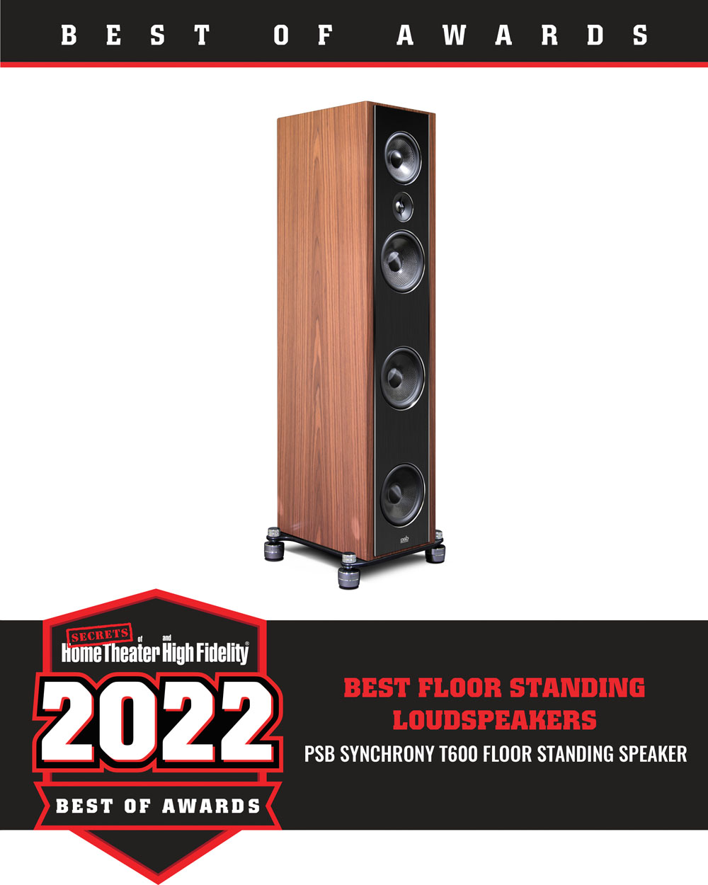 PSB Synchrony T600 Floor Standing Speaker Best of 2022 Award