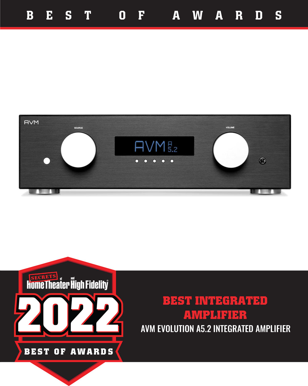 AVM Evolution A5.2 Integrated Amplifier Best of 2022 Award
