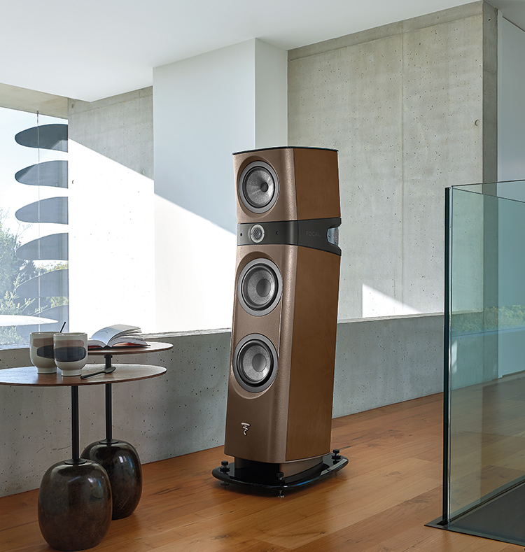 Focal Sopra N°2 Loudspeaker Brown Concrete Finish (without grille) Angle View