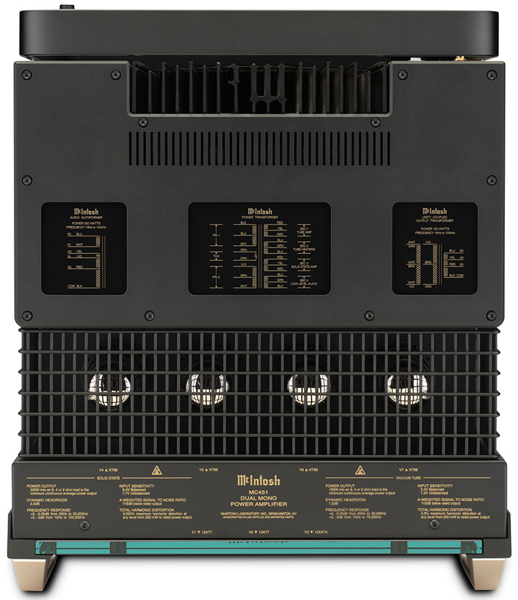 McIntosh MC451 Dual Mono Power Amplifier Top View