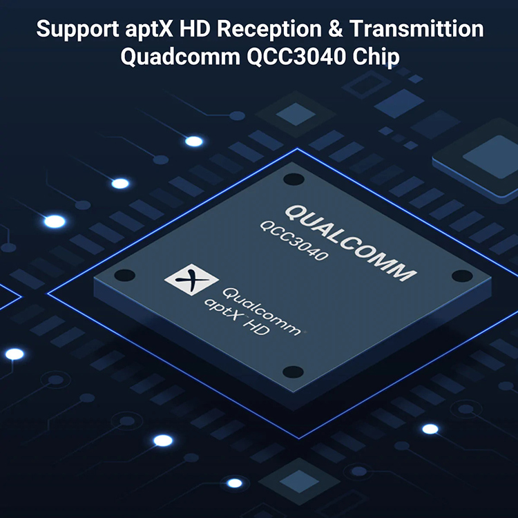 Qualcomm QCC3040 Bluetooth 5.2 aptX HD technological chip Angle View