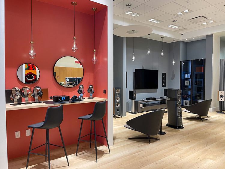 Landscape photograph view of the Focal Powered by Naim retail space in Las Vegas