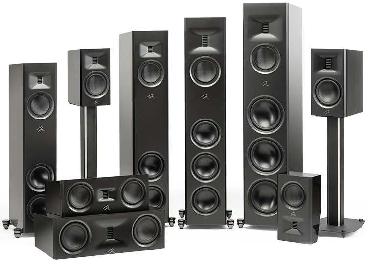 MartinLogan Motion and Motion XT Products Collection Lineup View (Gloss Black Finish)