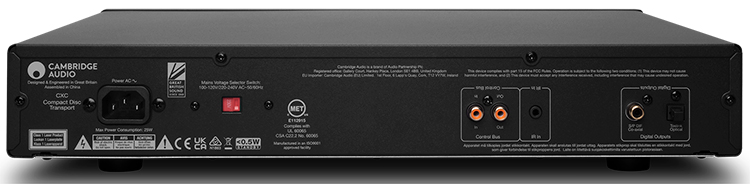 Cambridge Audio CXC Compact Disc Transport Rear View