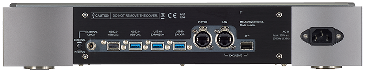 Melco Audio N1-S38 SSD-based digital music library component (silver finish) Rear View